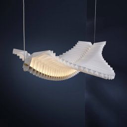 FRANDSEN LED hanging light Sora, white/brass, paper