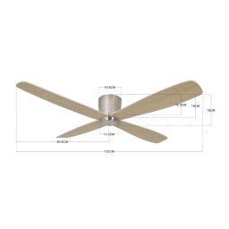 Beacon Lighting Beacon ceiling fan Fraser chrome/teak DC quiet Ø 132 cm