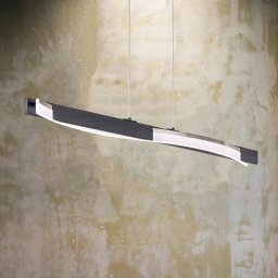 FISCHER & HONSEL LED pendant light Bridge, black/nickel-coloured, length 95 cm
