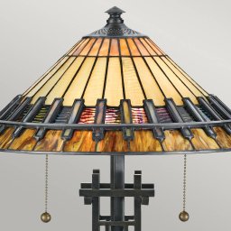 QUOIZEL Chastain table lamp, Tiffany-style lampshade
