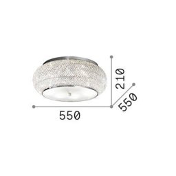 Ideallux Ideal Lux Pasha ceiling light, gold-coloured, crystal, Ø 55 cm