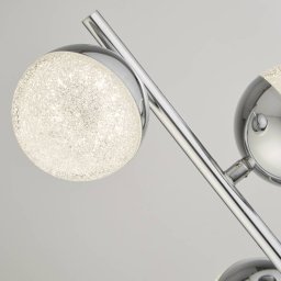 Searchlight Marbles LED floor lamp, chrome-coloured, glass, 152 cm high