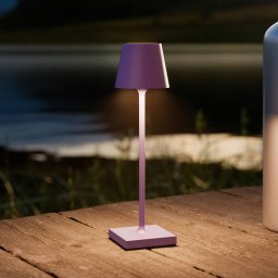 Sigor LED battery-powered table lamp Nuindie pocket, purple, IP54, dimmable