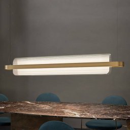 kdln LED pendant light Nami, brass-coloured, length 150 cm