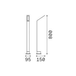 Ideallux Ideal Lux LED path light Agos brown 4,000 K Height 80 cm aluminium
