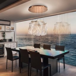 Schuller Valencia Velos LED pendant light, rosé, organic elements