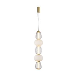 LOOM DESIGN LED hanging light Pearl 5 amber/gold glass height 78cm