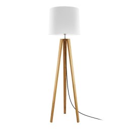 HerzBlut Anni floor lamp, oiled knotty oak/white