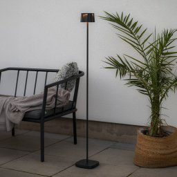 Konstsmide Nice rechargeable LED floor lamp, black, aluminium, IP54, dimmable, CCT
