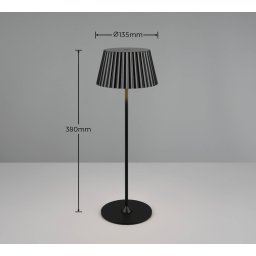 Reality Leuchten Suarez LED table lamp, black, height 39 cm, metal