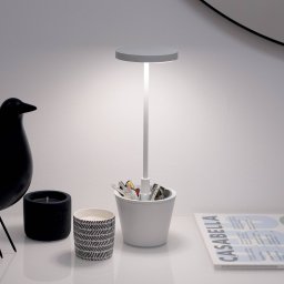Zafferano Poldina Reverso rechargeable table lamp, white