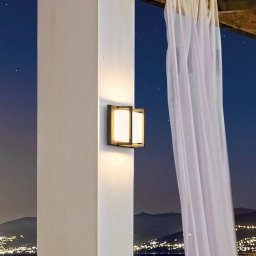 Moretti Luce Ice Cubic 3406 LED outdoor wall lamp natural brass