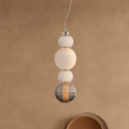 Maytoni LED pendant light Collar chrome glass Ø 14.7 cm 3,000 K