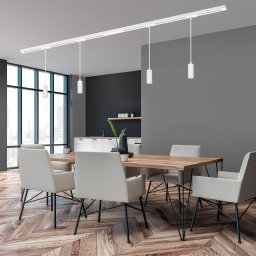 Briloner RAIL 230 V track lighting system, white, 4 LED pendants, length 1.5 m