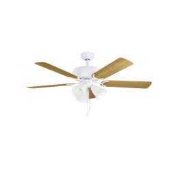 EGLO Las Palmas ceiling fan, 3 x E27, pull cord switch, white