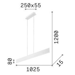 Ideallux Ideal Lux LED hanging light Desk, black metal Length 102.5 cm