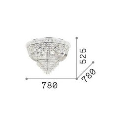 Ideallux Ideal Lux ceiling lamp Dubai, chrome-coloured, crystal, Ø 78 cm