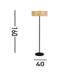 Searchlight Isla floor lamp, Ø 40 cm, brown, beige, bamboo, steel