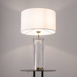 Maytoni Muse table lamp, white, height 53 cm, textile/glass