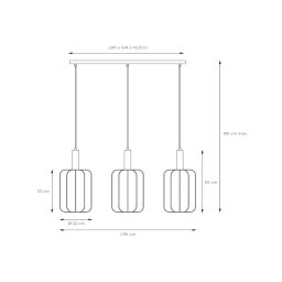 Lucide Corina pendant light, cream, 3-bulb, E27