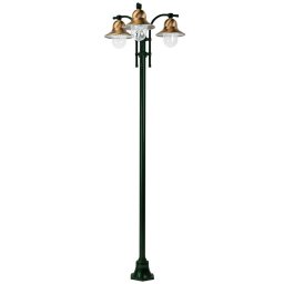 K.S. Verlichting 3-bulb Toscane lamp post, green