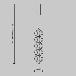 Maytoni Golden Cage LED pendant light, vertical, Ø 13.9 cm