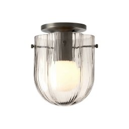 GUBI Seine ceiling light, antique brass, smoked grey glass