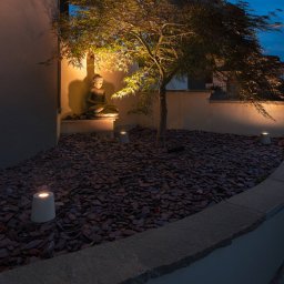 SLV Concreto floor spotlight IP65 GU10 plug round