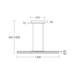 HerzBlut LED hanging light Karl K, wood, up/down, dimmable