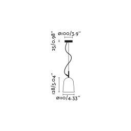 FARO BARCELONA Studio hanging light, Ø 11 cm, pink/black, steel