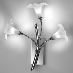 Cremasco 7142 wall lamp 3-bulb, chrome/clear