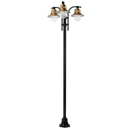 K.S. Verlichting 3-bulb Toscane lamp post, black