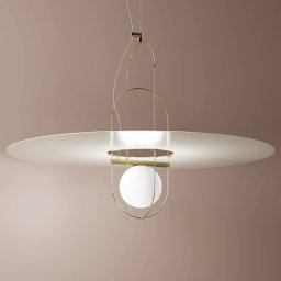 Fontana Arte White and golden LED hanging light Setareh