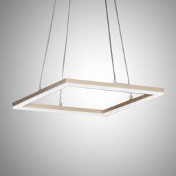 Fabas Luce Bard LED pendant light 42 x 42 cm matt gold finish