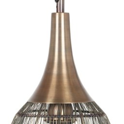 Trio Lighting Soraya pendant light, 1-bulb, oval, metal, antique brass