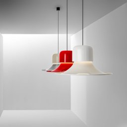 Stilnovo Campana LED pendant light, DALI push, red