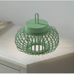 JUST LIGHT. GmbH JUST LIGHT. Akuba LED table lamp, green, 22 cm, bamboo