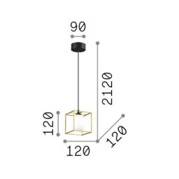 Ideallux Ideal Lux hanging light Lingotto, 1-bulb, black, opal glass