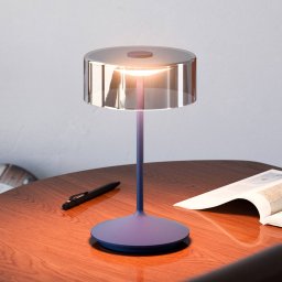 Sigor Numotion LED rechargeable table lamp, blue, glass, IP54, dimmable