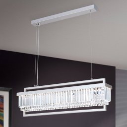 ORION Prism LED pendant light, oblong, chrome