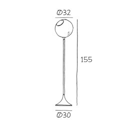DESIGN BY US Ballroom floor lamp, white, glass, hand-blown, dimmable