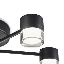 Helestra Kala LED ceiling light, black, 11-bulb