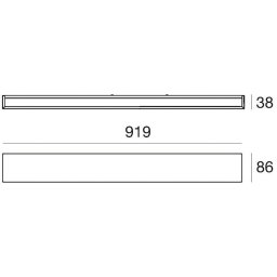 Linea Light LED wall lamp Box W2 bi-emission, W 91.9 cm, black, 2700 K
