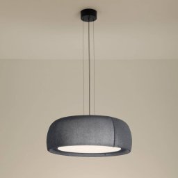 LEDS-C4 LED hanging light Gong, grey, 4,000 K, Ø 61.2 cm, fabric