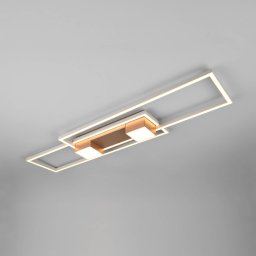 Trio Lighting LED ceiling lamp Albany, brown, 100 x 28 cm, aluminium, CCT dimmable