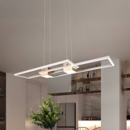 Trio Lighting LED hanging light Albany, brown, 100 x 28 cm, aluminium, CCT, dimmable