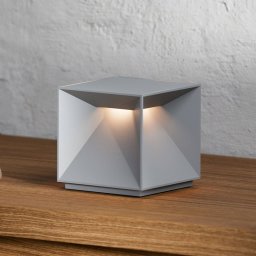 Sigor Nutalis LED rechargeable table lamp, fog grey, IP54, dimmable