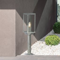 Searchlight Pillar light Box II, 50 cm high, silver/clear, glass, IP44