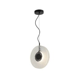 Zambelis LED pendant light 23073, clear, glass, Ø 28 cm, 3,000 K