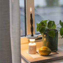 Konstsmide LED table lamp Nantes, white, aluminium, IP54, dimmable, CCT